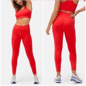 Outdoor Voices Women's Cherry Red 7/8 High-Waisted Leggings